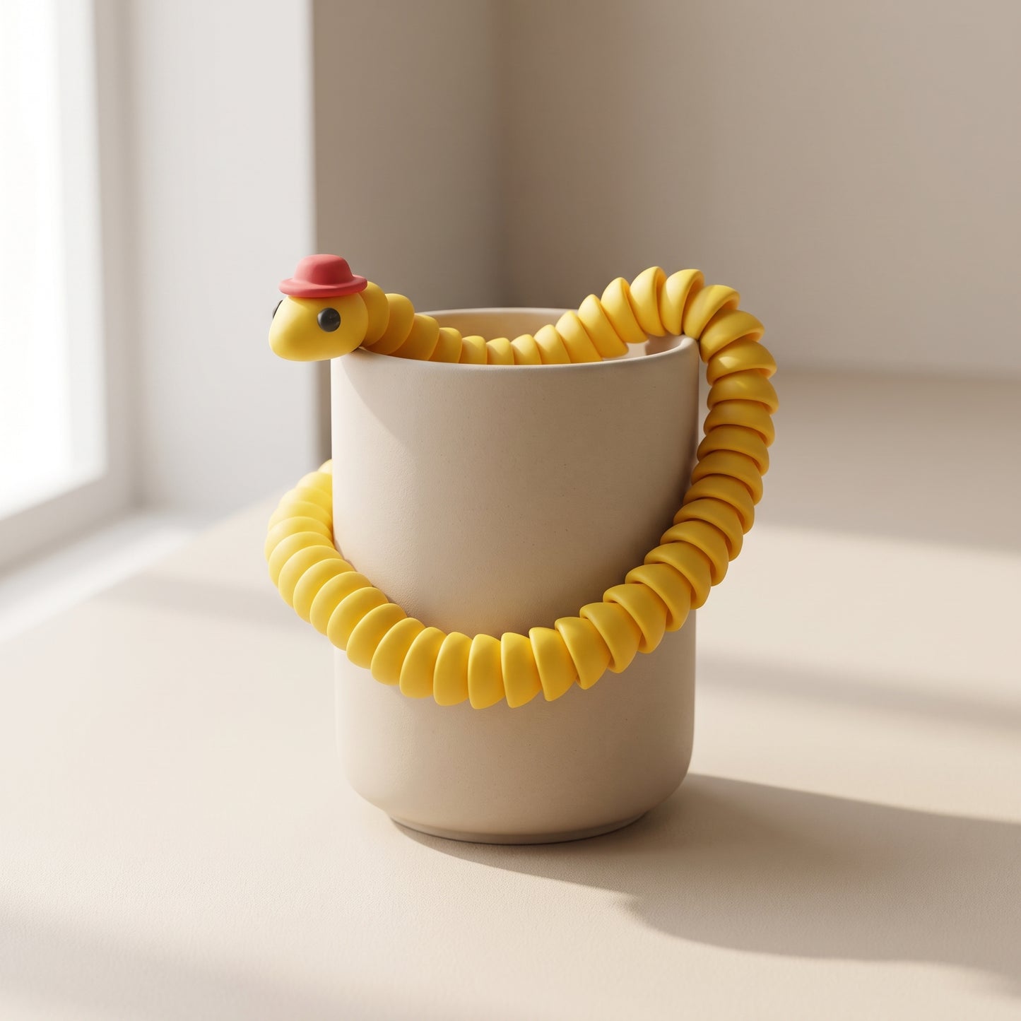 Yellow FlexiSnake – Articulated Toy