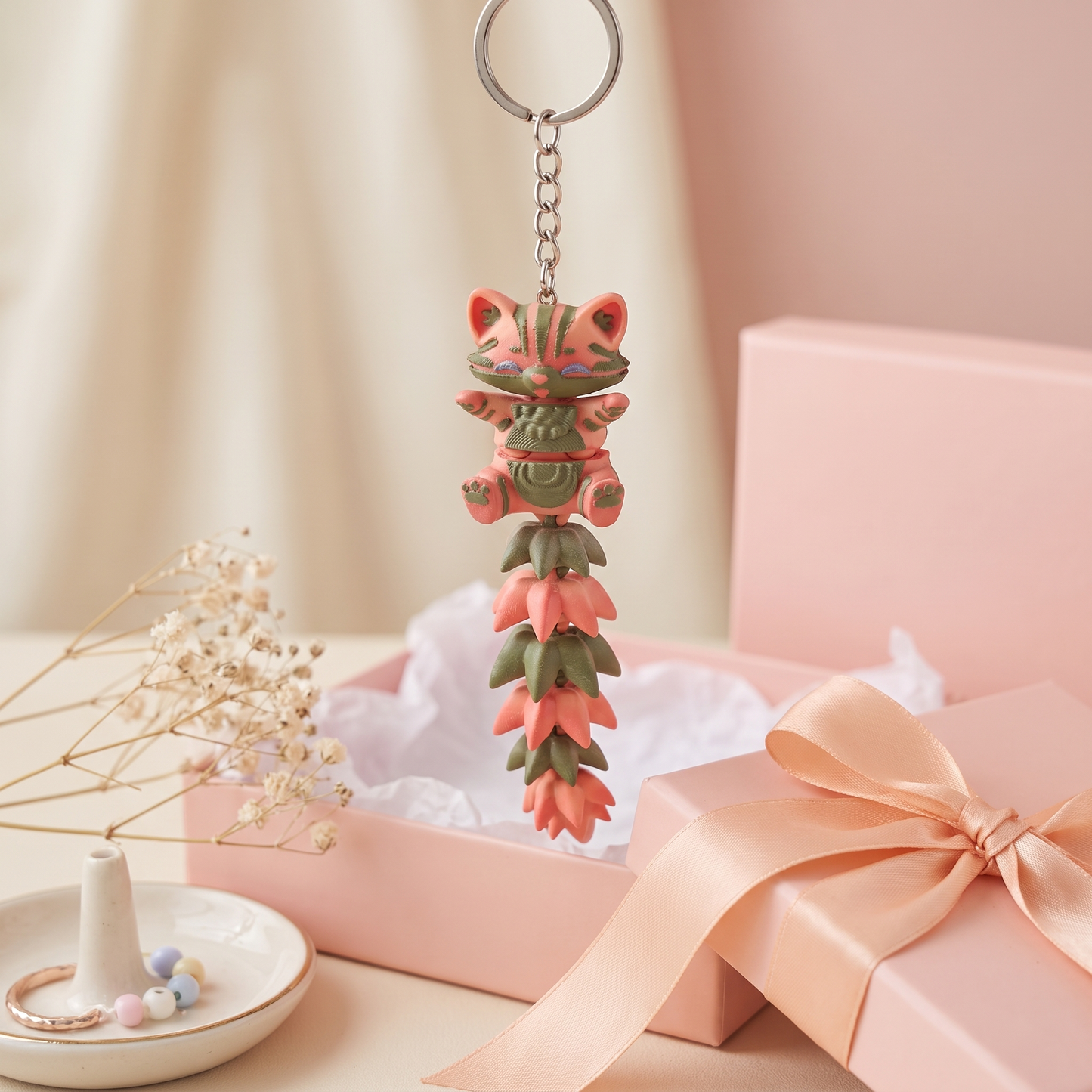 Fluffy Tail Cute Cat Keychain – Flexible Bag Charm