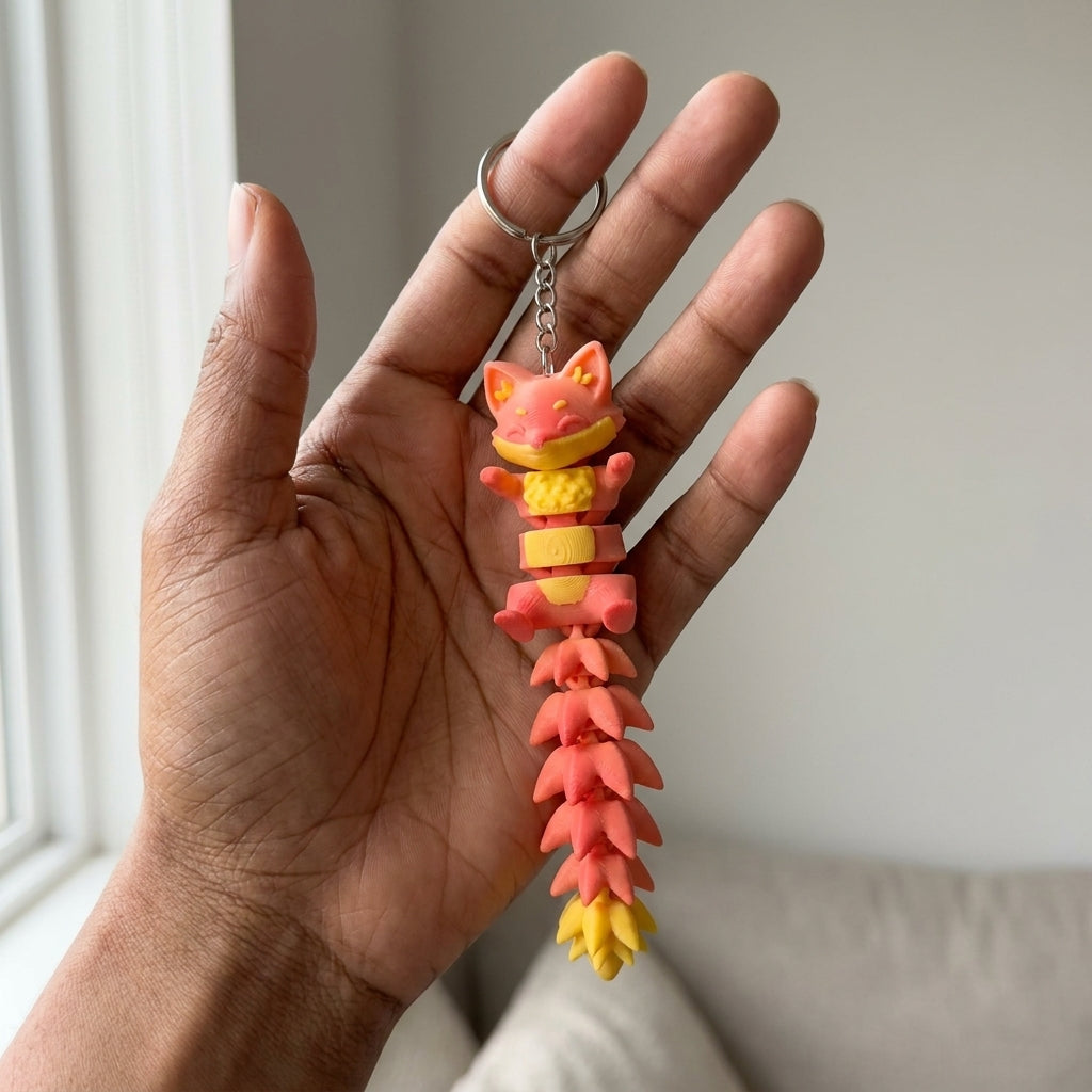 Cute Fox Keychain – Articulated Flexi Charm