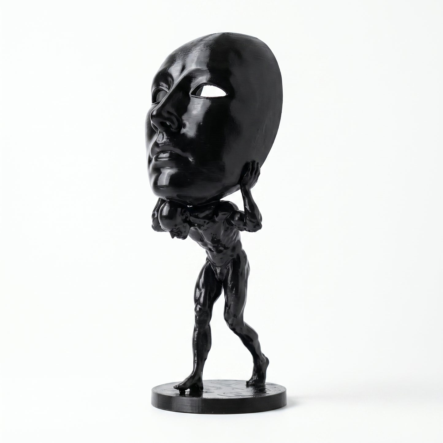 Mask Bearer Sculpture – Surreal Abstract Desk Art