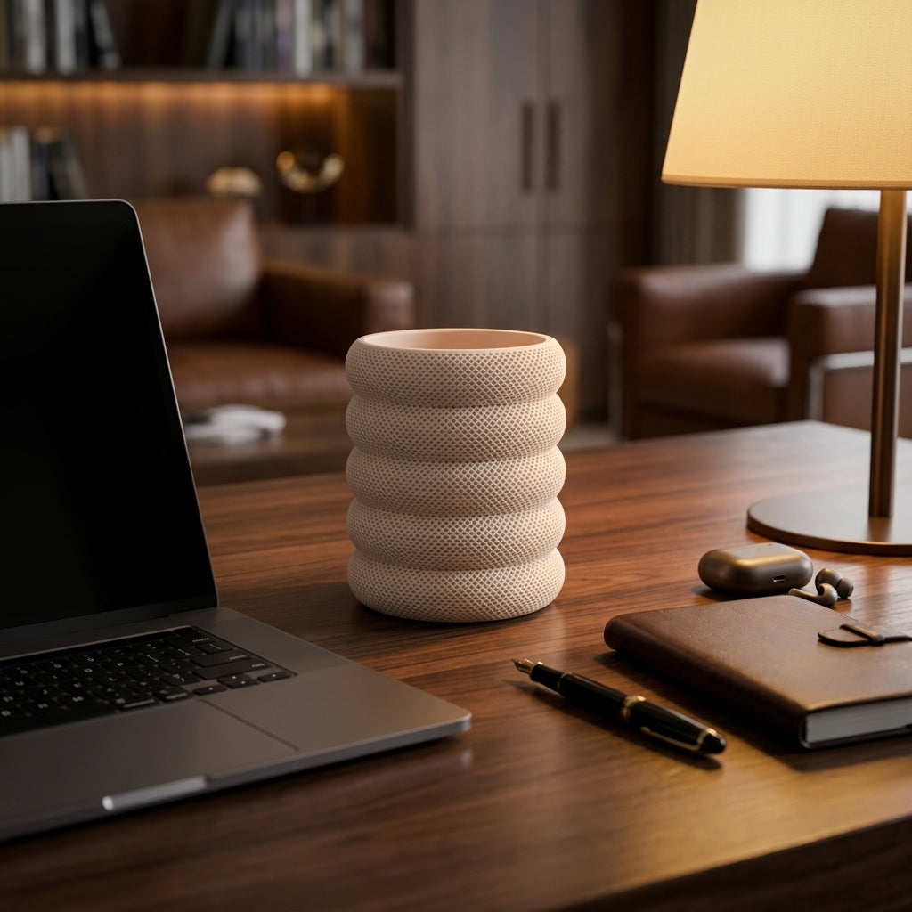 Modern Textured Pen Holder | Minimal Desk Organizer