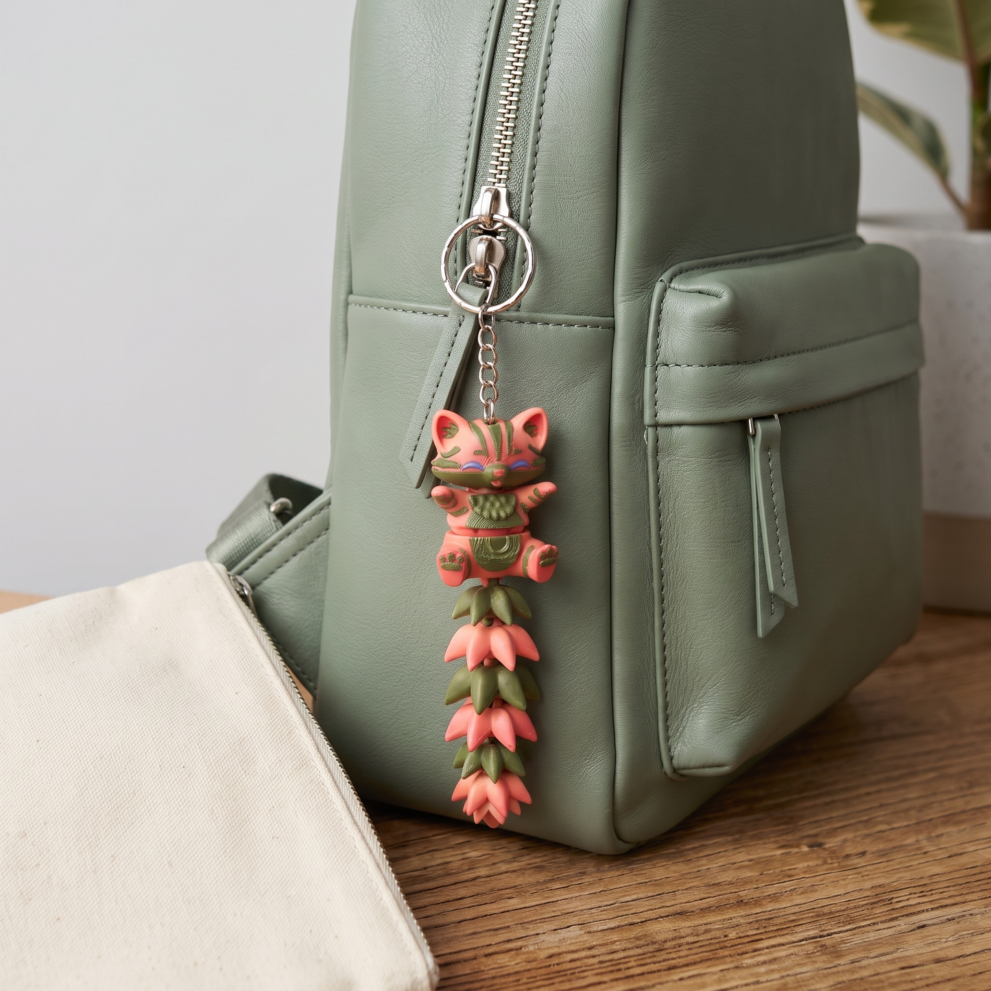 Fluffy Tail Cute Cat Keychain – Flexible Bag Charm