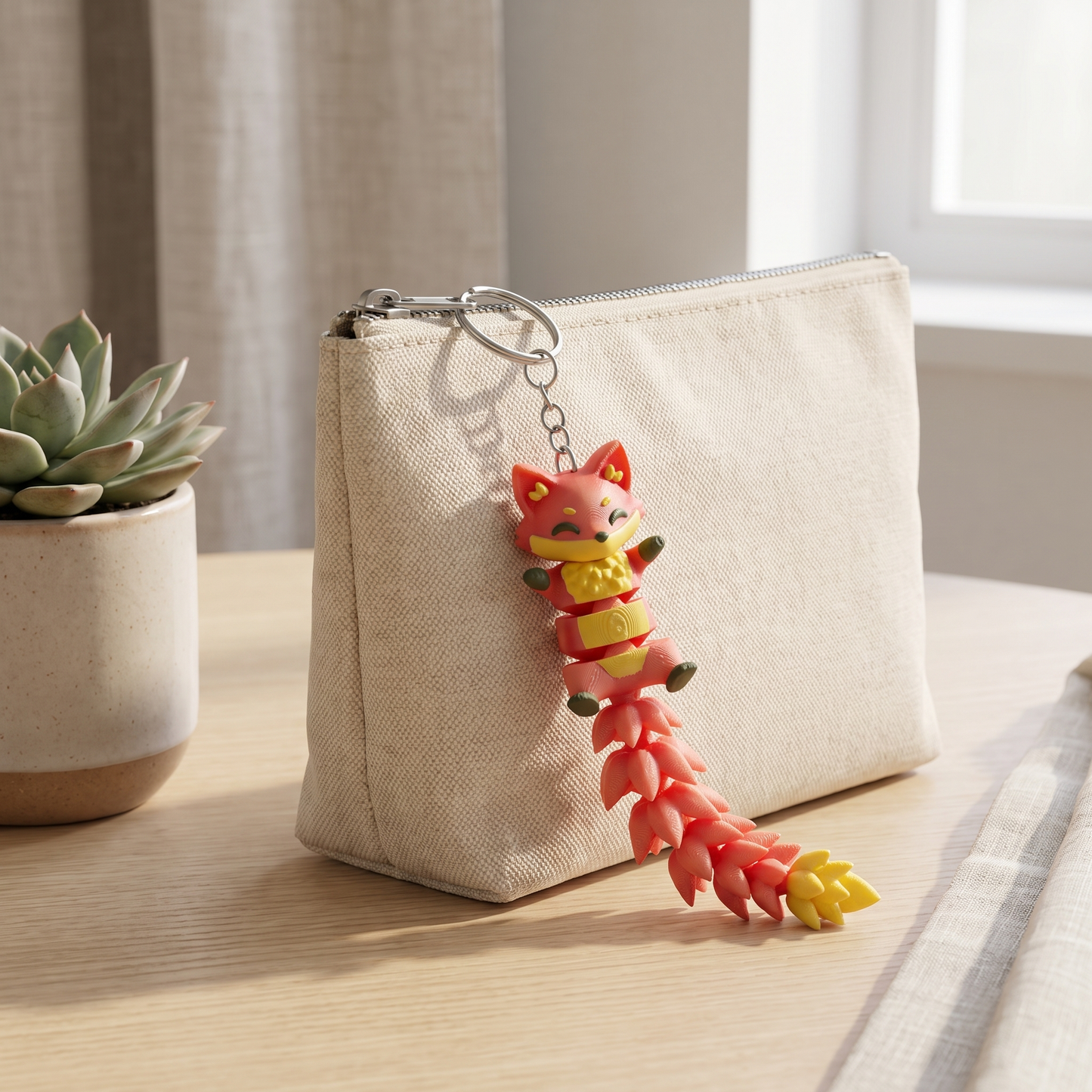 Cute Fox Keychain – Articulated Flexi Charm